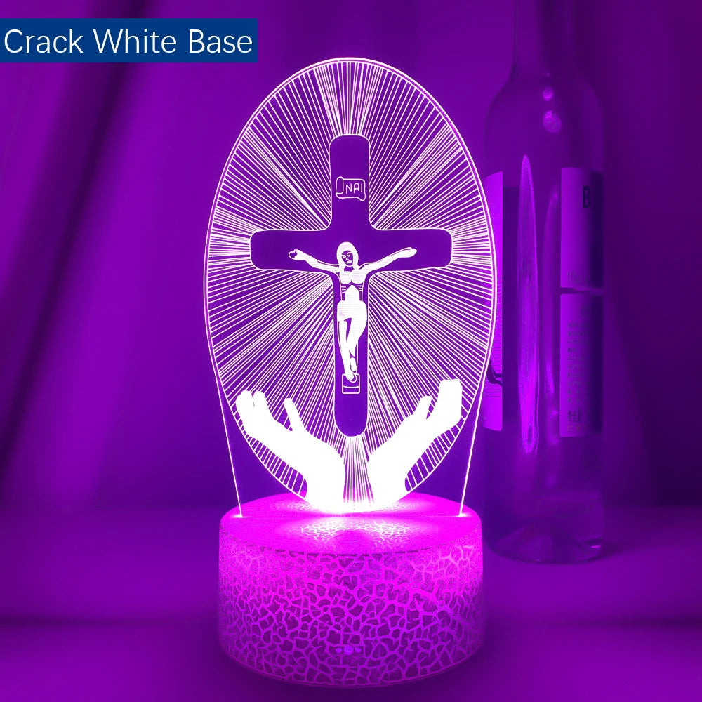 Crucifixion of Jesus Led Night Light for Church Decoration Lights Cool Gift for Christians Usb Battery Powered Room Table Lamp